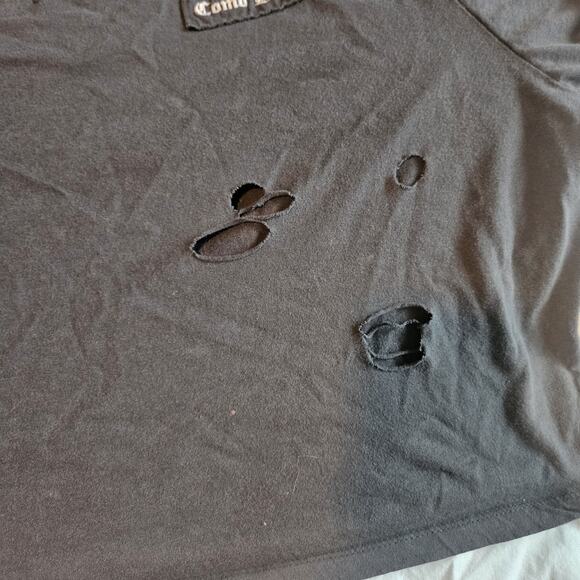 Love & Lazy Days T-Shirt Women's Small Gray Distressed Cropped Como La Flor XL - Picture 5 of 7